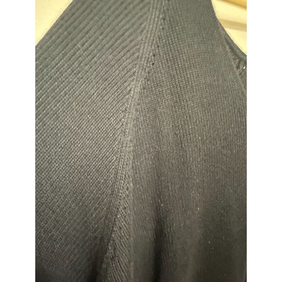 Athleta 3X merino wool blend pullover ribbed V-neck black sweater - Picture 4 of 7